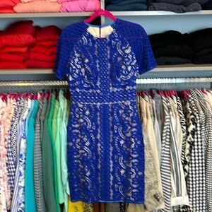 Lover royal blue lace short sleeve dress size 6